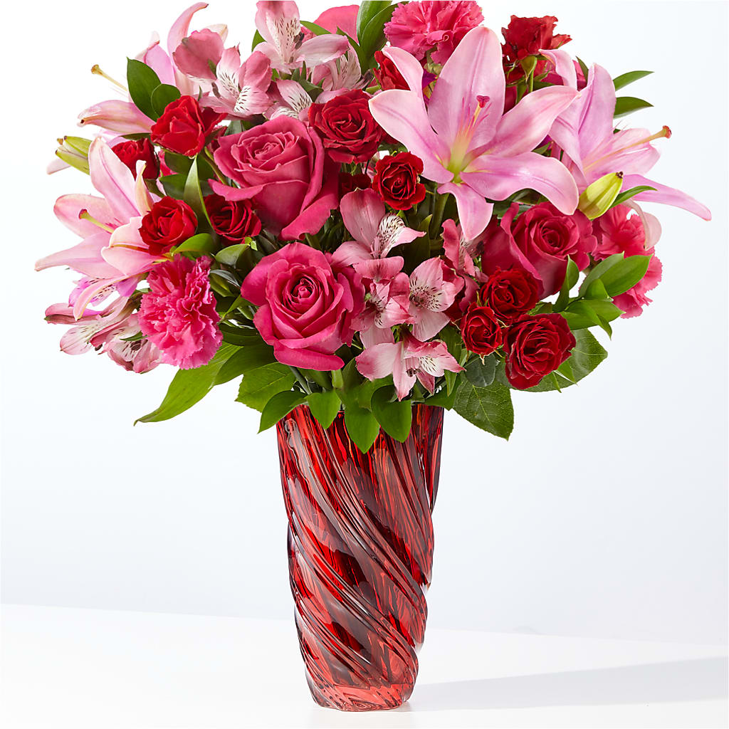 In Love Bouquet with Luxe Swirl Vase – Gateway Florist, Rockwood TN