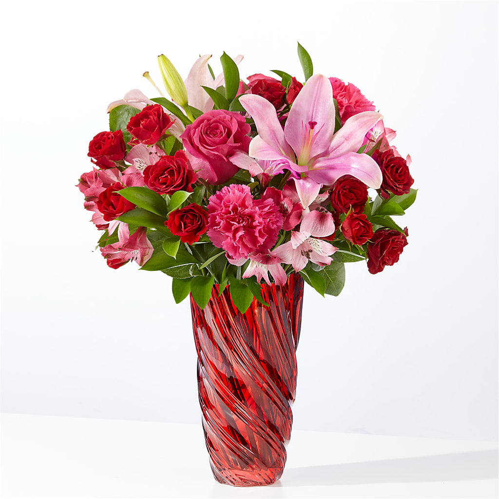 In Love Bouquet with Luxe Swirl Vase – Gateway Florist, Rockwood TN