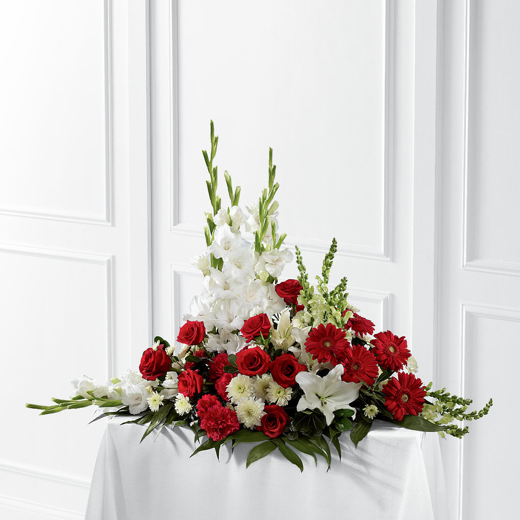 Crimson & White Arrangement – Gateway Florist, Rockwood TN