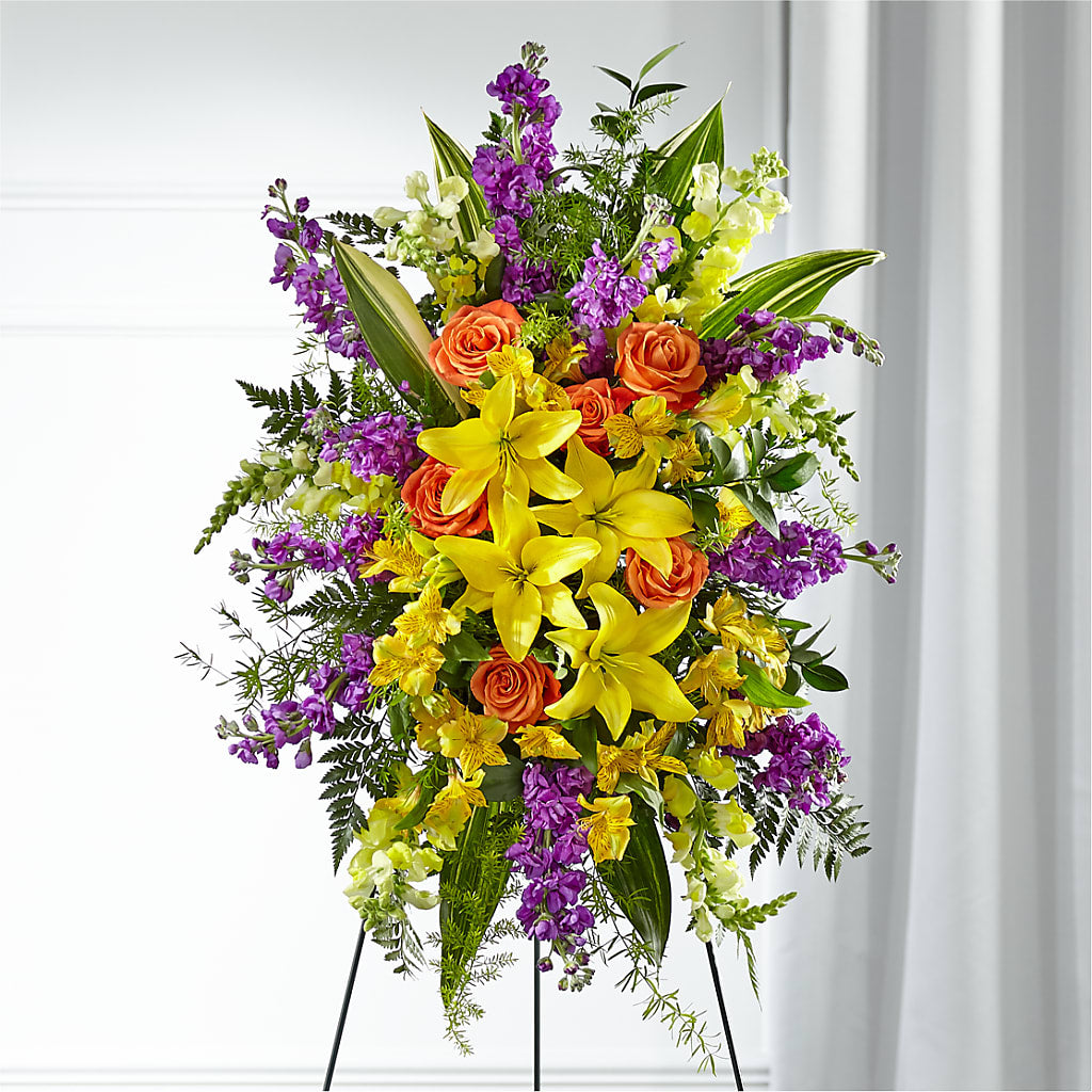 Thoughtful Prayers Standing Spray – Gateway Florist, Rockwood TN