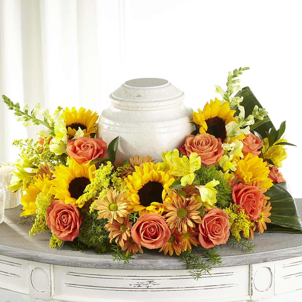 Faithful Sunflower Cremation Adornment – Gateway Florist, Rockwood TN