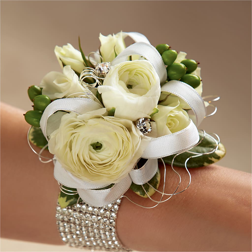 White Wedding Corsage – Gateway Florist, Rockwood TN