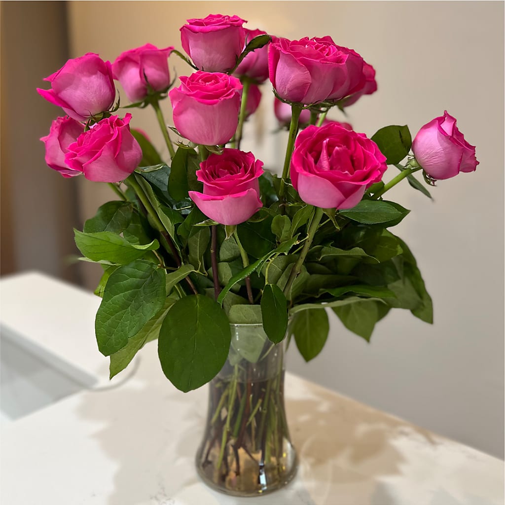 Long Stem Pink Rose Bouquet –  Gateway Florist, Rockwood TN