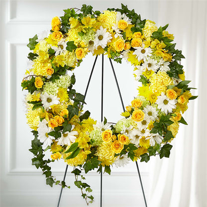 Golden Remembrance Wreath –  Gateway Florist, Rockwood TN