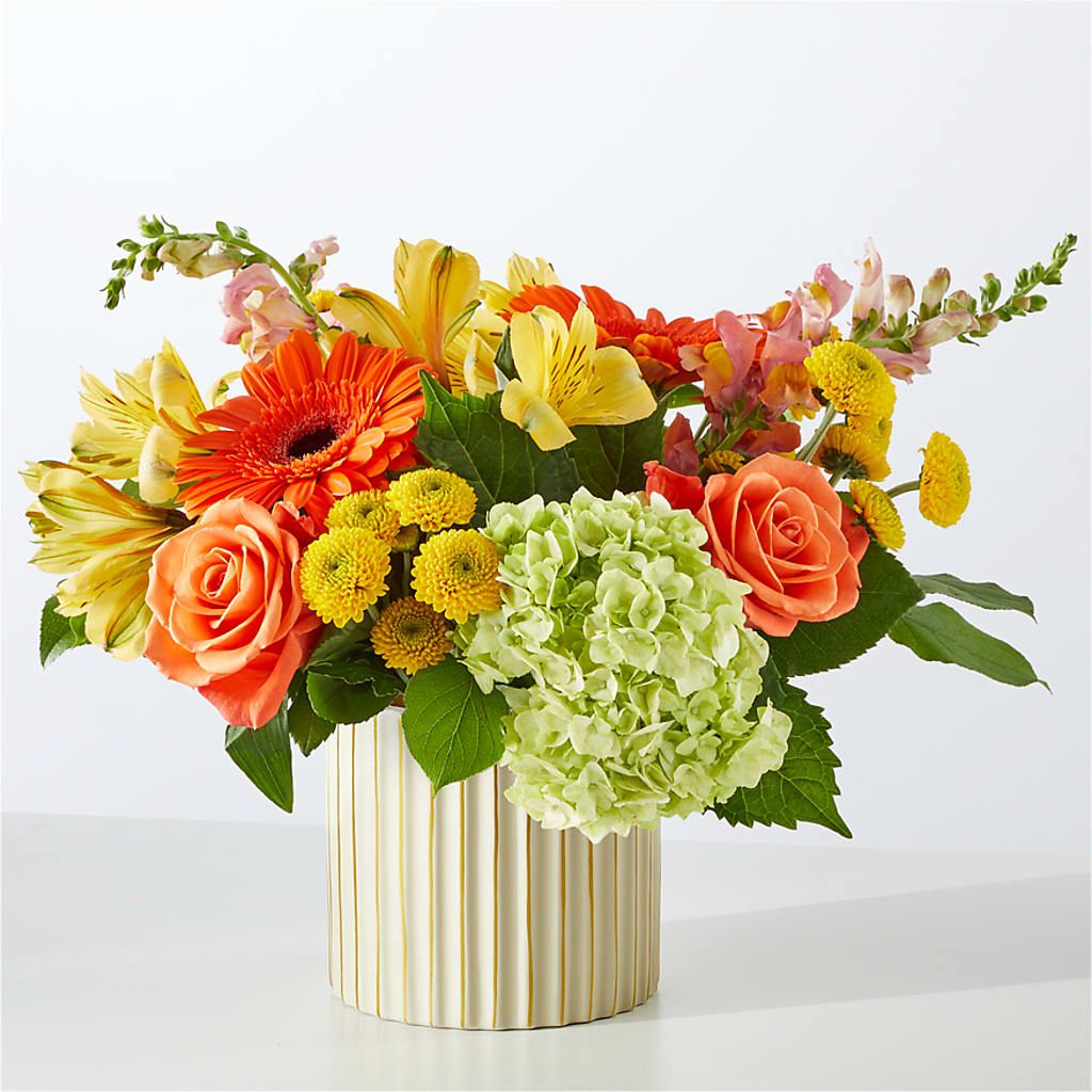 Autumn Sunshine Bouquet with Ivory Vase –  Gateway Florist, Rockwood TN
