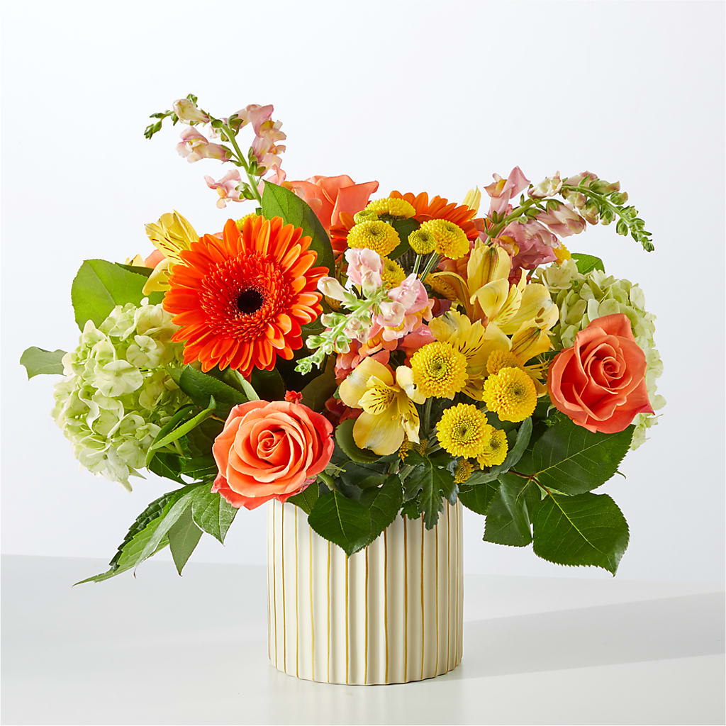 Autumn Sunshine Bouquet with Ivory Vase –  Gateway Florist, Rockwood TN