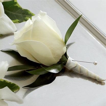 White Rose Boutonniere –  Gateway Florist, Rockwood TN